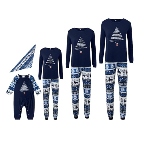 Pijama Familia Navidad Juego de Invierno Dos Piezas Pijama Cuello Redondo a juego Pijamas navideños para pareja Niños Y Bebés Para Toda La Familia Christmas Pyjama Año Nuevo Algodón Ropa de Noche