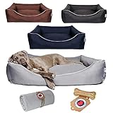 Tante Hilde Norderney Hundebett Waschbar Robust Größen & Farbauswahl Erstklassige Qualität Hundekorb Hundekissen für kleine, mittlere und große Hunde! (XL 120 x 90 cm Hundebett + Decke, Grau)