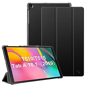 Fintie Hülle für Samsung Galaxy Tab A 10, 1 T510/T515 2019 - Ultra Schlank Superleicht Kunstleder Schutzhülle Cover Case mit Standfunktion für Samsung Galaxy Tab A 10.1 Zoll 2019 Tablet, Schwarz