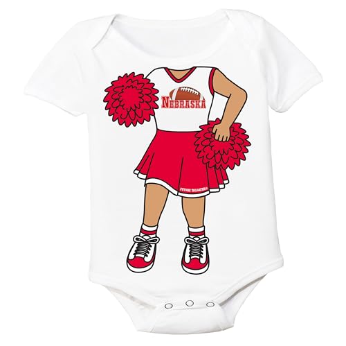 Image of Future Tailgater Cheerleader Heads Up! Infant-Toddler Bodysuit for Nebraska Fans