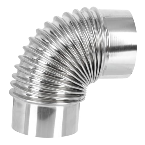 TOBBOMEY Chimenea de acero inoxidable manguera de ventilación aire flexible mangueras de ventilación para el hogar tubos de escape de acero inoxidable chimenea para estufa Plata