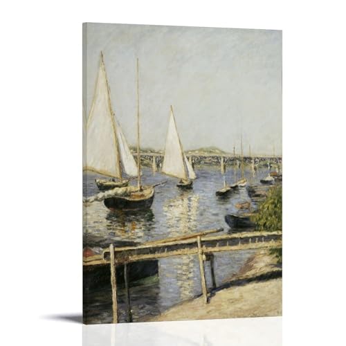 Bateaux à voile à Argenteuil Caillebotte poster sur toile pour décoration de chambre