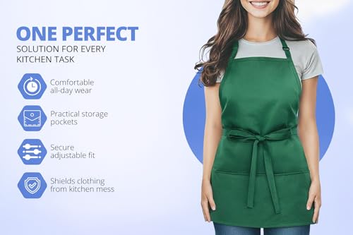 Image of Kitchen Apron Cut Pocket with Pen Holder | Adjustable Durable & Stylish for Kitchen, Restaurant, Cafes | Ideal for Chefs, Bakers & Home Cooks | Easy to Clean | Unisex Design