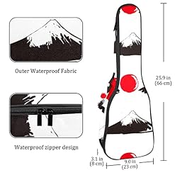 Housse de ukulélé japonaise avec motif soleil rouge Fuji Housse de transport pour ukulélé avec sangle réglable - Les Beatles, Paul McCartney, John Lennon, RIngo Starr, George Harrison Housse de ukulélé japonaise avec motif soleil rouge Fuji Housse de transport pour ukulélé avec sangle réglable – Image 4