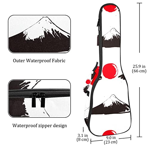 Housse de ukulélé japonaise avec motif soleil rouge Fuji Housse de transport pour ukulélé avec sangle réglable - Les Beatles, Paul McCartney, John Lennon, RIngo Starr, George Harrison Housse de ukulélé japonaise avec motif soleil rouge Fuji Housse de transport pour ukulélé avec sangle réglable – Image 5