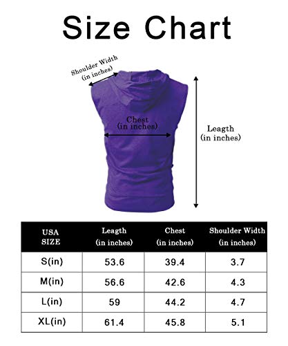 Paizh Men's Sleeveless Workout Hoodie Zip-Up Vests Gym Bodybuilding Lifting Tank Tops(M,Blue) #TOP5