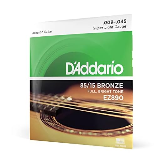 D'Addario Cuerdas Guitarra Acustica, Cuerdas de Guitarra, Cuerdas de Guitarra Acustica, EZ890 Juego de cuerdas para guitarra acústica de bronce, Superligero,009' - 045'