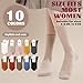 ZenBeya Cotton Crew Socks for Women, Black Thin Ankle Tube Socks for Dress Trouser Clothes, Soft Hue Fashion Mid Calf Bootie Socks Size 5-9 Casual Breathable Winter Fall
