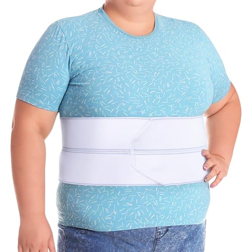Rib Injury Binder Belt, Universal Men's Rib Cage Support Belt for Bruised, Fractured or Dislocated Ribs Protection, Post Surgery Compression Belly Band Wrap and Chest Support (Plus Size)