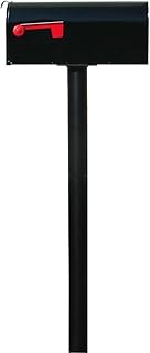 Qualarc HPST1-000-E1 The Hanford Rust Free Mailbox with Cast Aluminum Post, Black, Ships in 2 boxes