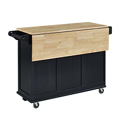 Home Styles Liberty Kitchen Cart with Wood Top - Black