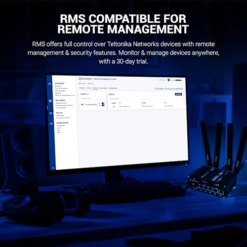 Image of Teltonika RUTM50 WiFi Router Dual SIM Card Slot - 5G Ultra High Speeds Up to 3.4 Gbps - Auto Failover with SA & NSA 5G Architecture Support - 4G Compatibility Wireless Router (TELRUTM50000000)