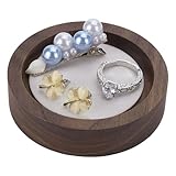 Utilisation polyvalente:le petit plat à bijoux avec surface en velours est idéal pour présenter des bijoux, organiser des bibelots, ou comme objet de décoration pour la maison, ce mini plateau en bois multifonctionnel peut être utilisé comme un organisateur élégant pour les boutons de manchette, anneaux, et boucles d'oreilles, ou comme pièce décorative sur une commode.