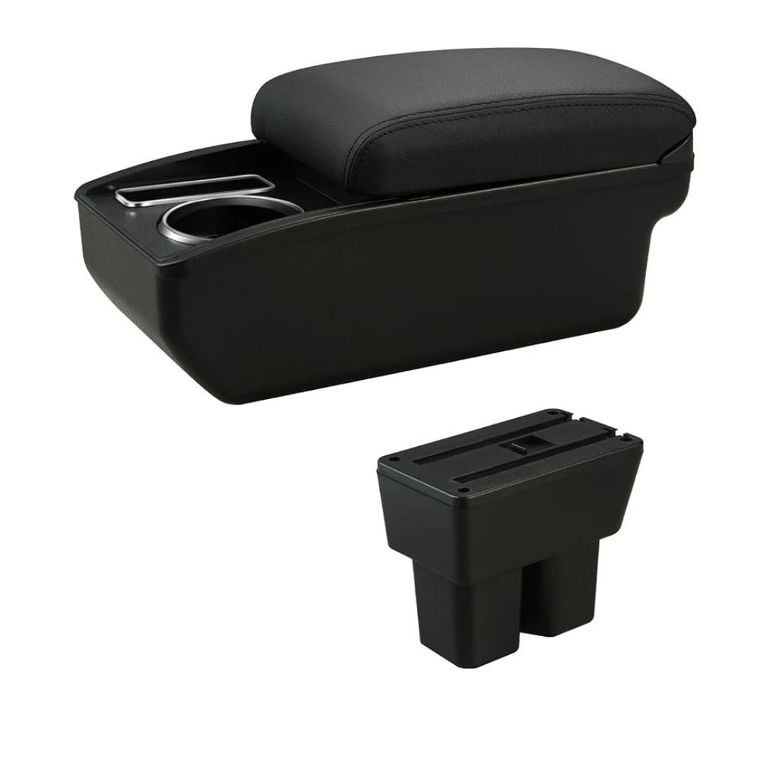 Toiumops Armrest for Suzuki Jimny 2019-2024, Car Armrest Box Center Console Store box(A2 Black Line No USB)