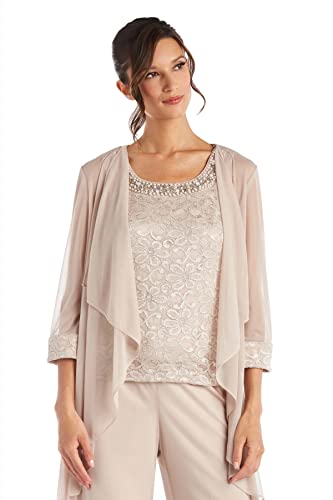 R&M Richards Mother Of The Bride Pant Suit Made In Usa (12, Champagne) #TOP4