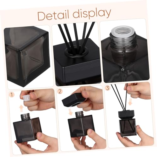 Kit de Difusor de Aroma de Vidrio Cuadrado 100ml con Tapa de Madera miniatura 3