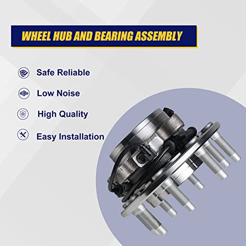 KUSATEC 515058 Front Wheel Bearing and Hub Assembly Compatible with Chevy Silverado 1500/2500/3500 4x4 4WD, GMC Sierra 1500/2500 Yukon XL, Hummer H2 2003-2007, 8 Lug Bolts w/ABS - Thumbnail 2