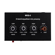 3 Band Equalizer Mic Preamp: The mic preamplifier is suitable for sound cards, active speakers with mic jack, and mixing consoles. It features 3 band equalizer (treble, mid, bass) adjustment, 20dB gain amplification, ALC circuit, and low power consum...