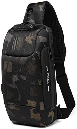 OZUKO Anti Theft Sling Bag Men Crossbody Shoulder Backpack Waterproof Chest Bag  Travel Casual Daypack with USB Charging Port(Camouflage)