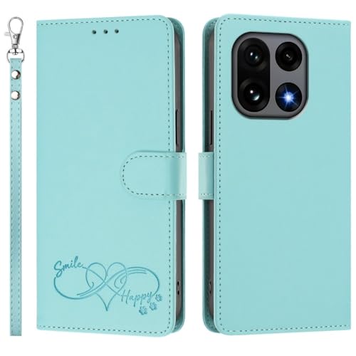 Étui compatible avec TCL 501 portefeuille cuir clapet magnétique uni vert menthe