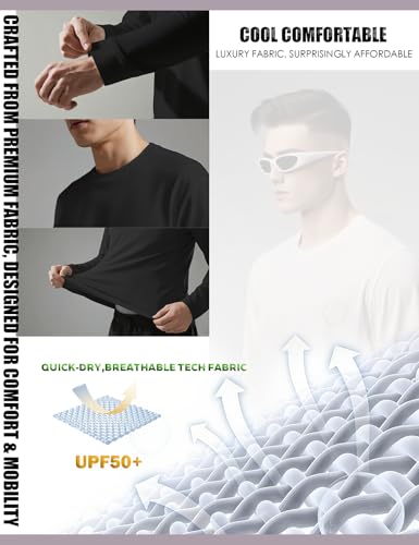 Long Sleeve Rash Guard for Men: Dri Fit Sun Protection UPF 50+ Uv Cooling Moisture Wicking T-Shirt for Workout4