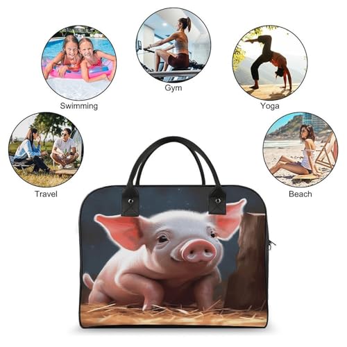 Bolsa Foolish Cute Pig1 Tote con cremallera y correa ajustable miniatura 4