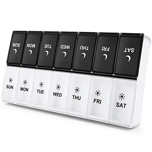 DANYING Extra Large Pill Organizer 2 Times a Day, XL Weekly Pill Box 2 Per Day, AM PM Pill Case, Day Night Pill Container 7 Day, Vitamin Case Twice a Day