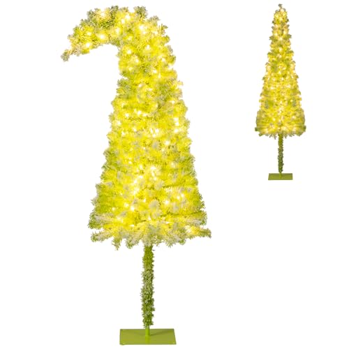Goplus 6 FT Pre-Lit Whimsical Christmas Tree, Bendable Grinchs Xmas