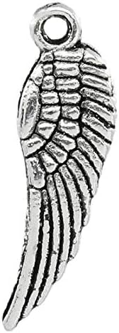 JGFinds Small Angel Wings Charms - 95 Pack Silver Tone DIY Jewelry Making Supplies, 5/8 Inch Long Metal Wings for Bracelet, Necklace, Earrings or Arts and Crafts
