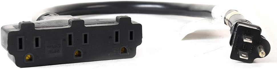 Superior Electric SE1535 Straight Plug to 3-Outlet Receptacle Block Straight Pigtail Adapter