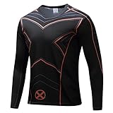 Uyecos Super Hero Costume Compression T-Shirt Tight Cycling Clothes Sport T-Shirt (L, X Long Sleeve)