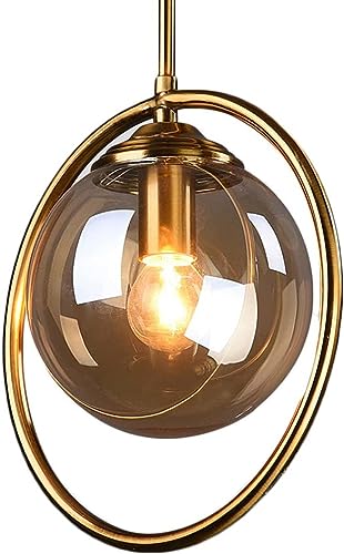 Image of Wall Lamp Chandelier Pendant Light, Home Decor for Bedroom, Living Room, Hallway, Cafe, Hotel, Restaurant (Amber Ring Hanging LAMP with LED Bulb Pack of 1)