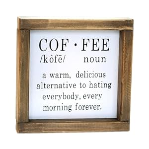 Lavender Inspired Coffee Definition Sign-Farmhouse Small Coffee Signs Kitchen Decor- Coffee Bar Wooden Sign-Hutch Shelf…