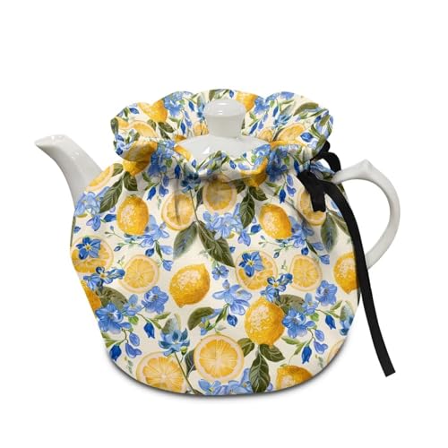 Image of Lemon Tea Cosy for Teapots, Washable Heat Preservation Tea Cosy Kettle Cover for Table Hotel Tea Party, Both Sides Can Be Used Christmas Decor