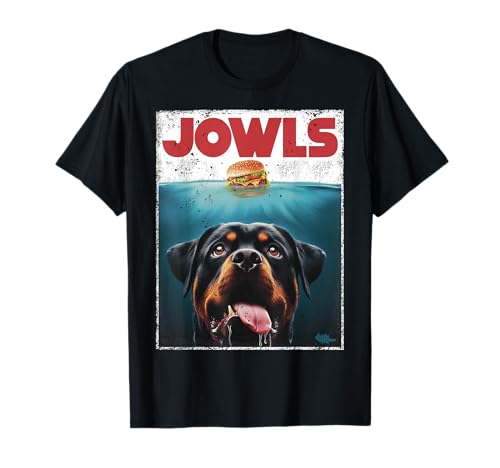 Funny Rottie Rottweiler Jowls Burger, Giant Tank Dog Mom Dad T-Shirt