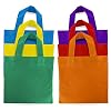 Super Z Outlet Assorted Colorful Solid Blank Fabric Tote Party Gift Bags Rainbow with Handles for Birthday Favors, Snacks, Decoration, Arts & Crafts, Event Supplies (12 Pack)(8" Inches) #2