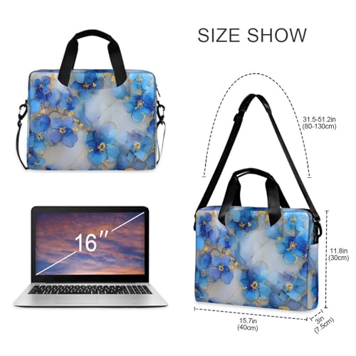 Funda para portátil ALAZA con patrón azul y asa, 13-15.6 pulg miniatura 5