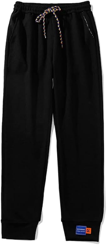 HZXC Fashion Men Streetwear Waffle Tapered Jogger Sweatpants Elastic Waist PantsBlack,Small