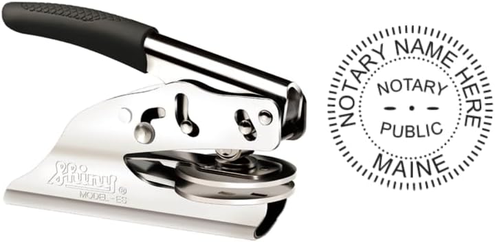 Grabador de sello notario premium | Maine (Plata)