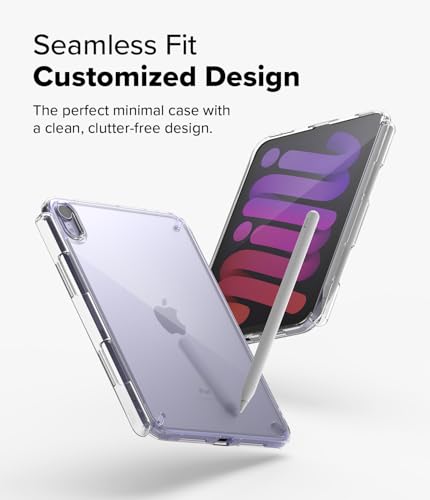 【Ringke】ipad mini6 ケース ペンシルホルダー フタなし ストラップホール 付き [TPU+ポリカーボネートハイブリッド 米軍MIL規格取得] 8.3インチ 2021第6世代用 透明 カバー クリア タブレットケース Qi充電対応 Fusion (Clear クリア)