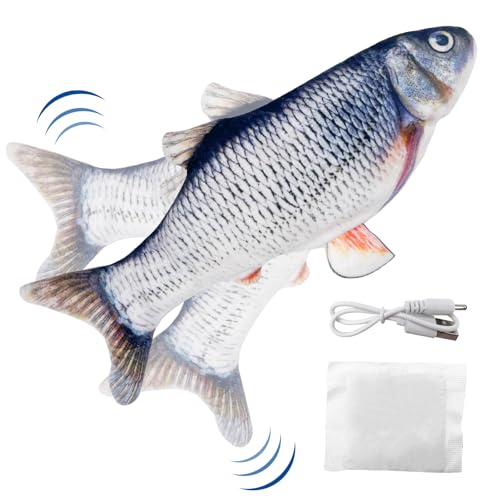 Uootach Katzenspielzeug Fisch, USB Katzenspielzeug Fisch Elektrisch, Katzenminze Fisch Spielzeug für Katze, 30cm Simulation Elektrische Wagging Interaktive Spielzeug Fisch für Katze und Haustiere Uootach Katzenspielzeug Fisch, USB Katzenspielzeug Fisch Elektrisch, Katzenminze Fisch Spielzeug für Katze, 30cm Simulation Elektrische Wagging Interaktive Spielzeug Fisch für Katze und Haustiere