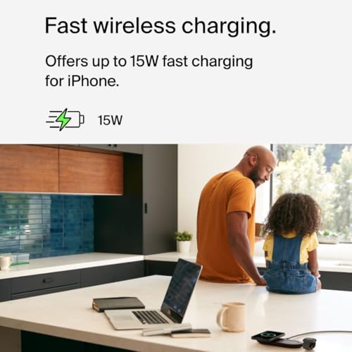 Belkin WIZ022qcBK 3 in 1 Wireless Charger, Qi2 Certified, Compatible with MagSafe iPhone 17, 16-12, Smartphones (Up to 15W Fast Charging), AirPods/Wireless Charging Compatible Earphones (5W Charging - Image 6