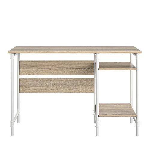 Ameriwood Home Carter Single Pedestal Home Office Desk in Weathered Oak