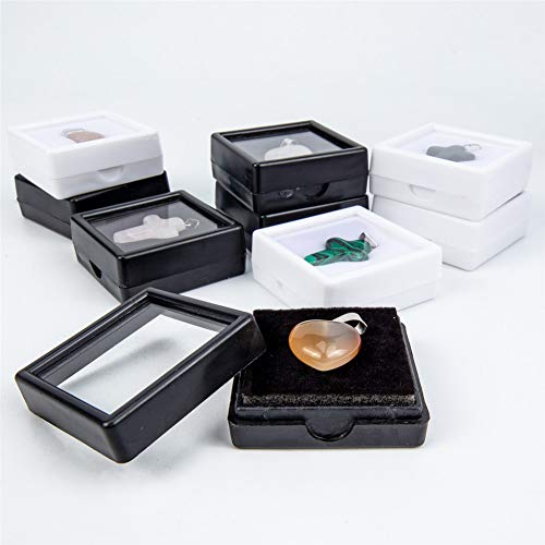 Benecreat 24 Pack Black Gemstone Display Box Jewelry Box Container With Clear Top Lids 1.57X0.6 For Festival Treat, Gems, Coins, Diamond, Gift Packing #TOP6