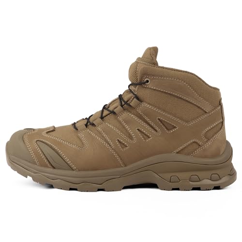 LUDEY Botas de Senderismo Hombre Mid Zapatillas Trekking Botas Montaña Antideslizante Zapatos de Senderismo Hombre Resistente a los Pinchazos Marrón 41.5EU