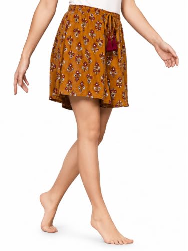 Image of B STORIES Women's Ultra-Soft Printed 100% Viscose Culotte Shorts | Soft Casual High Waist Lounge Shorts | Girls Ladies Stylish Quirky Casual Summer Beach Bottoms (S-XXL)