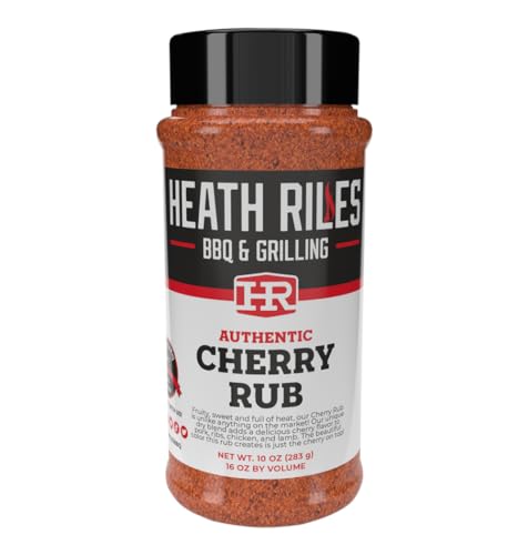 Heath Riles BBQ Rub - Cherry Seasoning, Champion Pitmaster Recipe, Legendary Rubs For Smoking & Grilling, 80+ BBQ Championships, 10 oz.