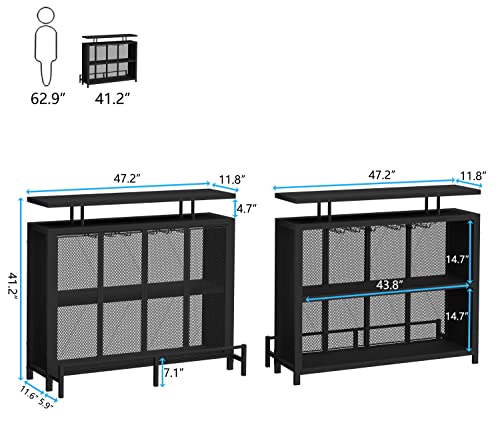 PAKASEPT-Home-Bar-Unit-3-Tier-Liquor-Bar-Table-with-Wine-Glasses-Holder-and-Storage-Shelves-and-Footrest-Wine-Bar-Cabinet-for-Home-Kitchen-Black