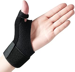 Compression Reversible Thumb & Wrist Stabilizer Splint for BlackBerry Thumb, Trigger Finger, Pain Relief, Tendonitis, Sprained, Carpal Tunnel, Stable, Lightweight, Breathable (One Size, left)