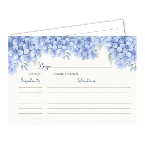 Blue Hydrangea Recipe Cards | Something Blue Before I Do